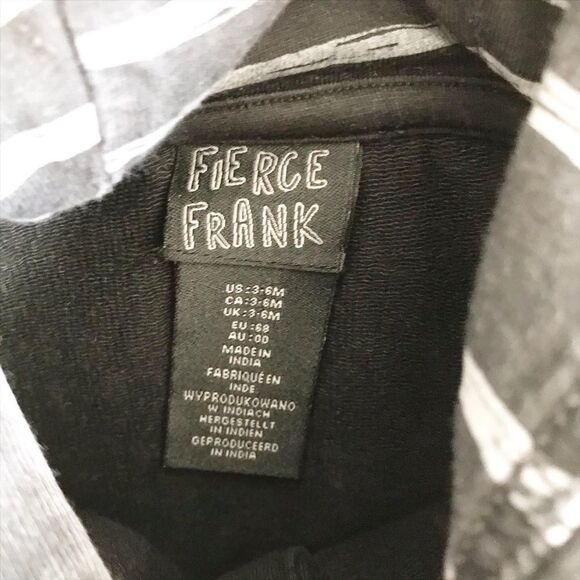 Fierce Frank black/gray washed out romper EUC 3-6m - Picture 3 of 4